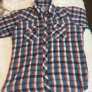 Border Town Long Sleeve Button Down Large - Vintage Western_Pearl Snaps